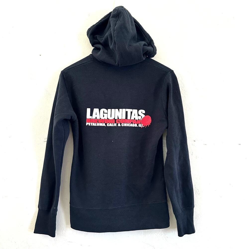 Lagunitas Brewing Company Full Zip Hoodie Black Women's Size‎ Small